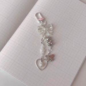 ♡ 𝕄𝕥 🖤🩶Silver Metallic Y2K Inspired Love Accessories Keychain🖤🩶盐系银色甜酷串珠挂件