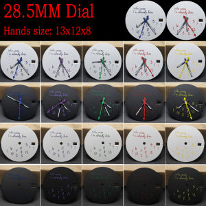 NH35 NH36 Hands + Sunburst Watch Dial Set 28.5mm DIY Watch Faces Fit NH35 Movement Who Cares Lts Already Late Accessories