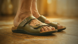 OZ Health Bendigo Sandals (Olive Green) - Arch Support Lightweight Soft & Comfortable for All-Day Wear