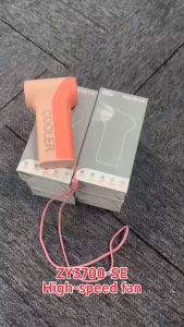 Mini Handheld Desk Cooling Turbo Fan Portable USB Rechargeable LED Flashlight&Display 5-Speed Control With Lanyard