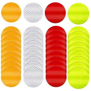 10pcs/set Round Reflective Tape Warning Reflector Stickers Safety Night Visibility Waterproof Adhesive Strips For Car Motorcycle