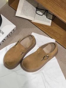 รองเท้า Bocen พื้นหนาเพิ่มความสูงรองเท้าชั้นเดียวแบบสวมหัวแบบหุ้มทั้งหมดสำหรับผู้หญิง 2024 รองเท้า Borken ต้นฤดูใบไม้ร่วงรุ่นใหม่