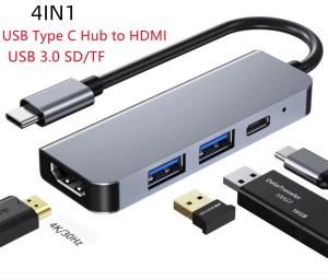 USB Type C Hub 3.0 สำหรับ HD และ SD Adapter 4in1/7in1 (สินค้ามี2รุ่นให้เลือก)