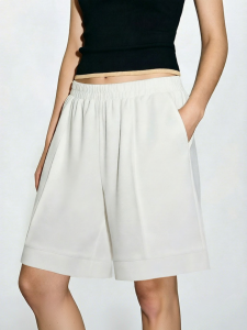 AMII | Summer Match Waffle Texture Elasticated Waistband Cotton Shorts
