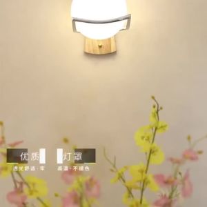Đèn Led tường trong nhà Đèn tường đèn Cạnh Giường hiện đại Bắc Âu Đèn tường trang trí phòng ngủ bằng gỗ cứng