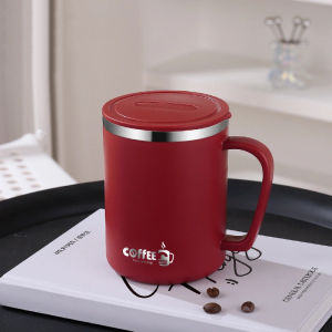 WORTHBUY 480Ml 304 Stainless Steel Double Wall Insulated Coffee Cup With Handle Cold And Hot Water Cup Leak-proof Thermos Mug