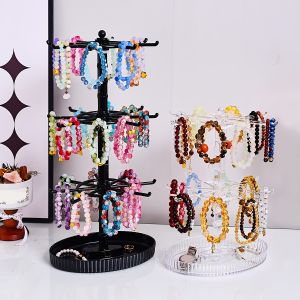 1pc rotatable 2-tier/3-tier jewelry display stand multi-functional hanging earringsrings bracelets watches accessories organizer
