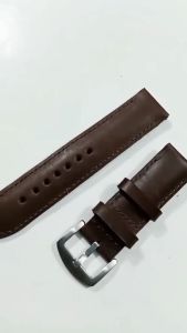 Tali Jam Kulit Sapi Asli Pullup Custom Grafir Logo Warna Coklat TJ18323 Garansi 1 Tahun