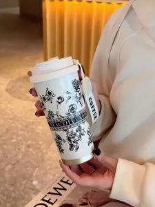 Cuculemon Termos Kopi Stainless Steel Tumbler Mug Vakum Portabel Tahan Panas Dingin Botol Minum