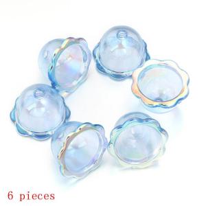 EELHOE | 6/24Pcs Handmade Ornaments Transparent Wind Bell Acrylic Beads Colorful Jellyfish Loose Beads For DIY Keychain Hanging