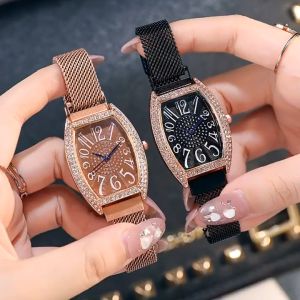 Watchyou Jam Tangan Wanita Square Retro Casual Simple Mesh Belt Quartz Temperament Student Watches