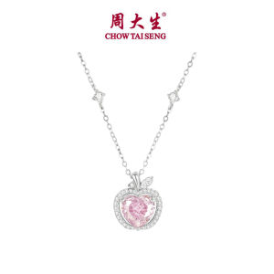 CTS S925 Silver Zircon Pink Apple Necklace CHOW TAI SENG 周大生 S0N300581WH