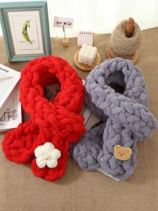 Bé Gáis Handmade DIY Knitting Material Kit Cute Little Dog Scarf Childrens Educational Toys Creative Abstract Design for Ages 13+