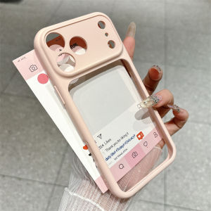 Transparent Acrylic Silicone Border Bumper Phone Case For IPhone17 Air 16 15 14 Plus 13 12 11 17 Pro Max Camera Protective Cover