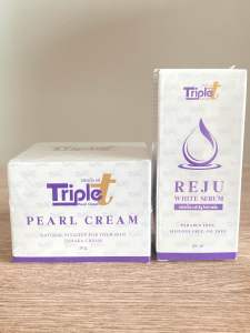 ครีมทริปเปิ้ลทรี 20g(แถมสบู่ในแพ็คเกจ) 1 กระปุกรีจูไวท์เซรั่มทริปเปิ้ลทรี 25ml 1 หลอด