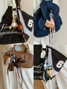 Miu Style Bag Charms~Ins Trend Keychain Rope Knot Hanging Decorations Luxury Bear Sausage Dog Bag Hanging Accessories