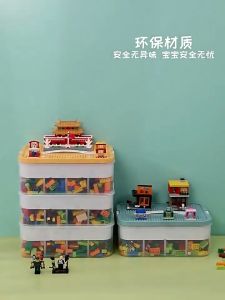 【sg ready stock】Lego building block storage box Large capacity Clear Plastic toy Storage Box portable first aid kit the lid with plate 玩具收纳盒