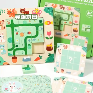 Maze Road Challenge Brain Treaser Training Game Montessori Wooden Puzzle Toddler Baby Learn Toy Mainan Interaktif Budak