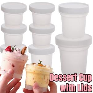 Food Dessert Fresh-keeping Subpackaging Box Yogurt Jelly Ice Cream Packaging Boxes with Lid Home Party Dessert Cups