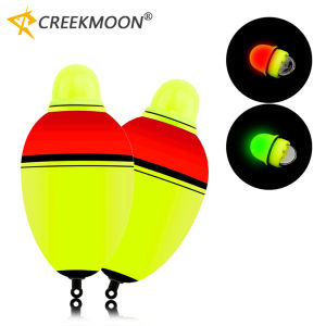 LED Electric Night Fishing Float 2Pcs Smooth Glued Surface 80g 100g Glowing EVA Light for Sea Surf Fishing Green Red Luminous