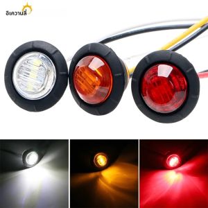 10/20x รอบ LED Side MARKER Light 24V รถบรรทุกรถพ่วงด้านข้างตัวบ่งชี้ Clearance Light รถเบรคด้านหลังไฮไลท์ไฟท้าย