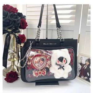 Original Large Capacity Transparent Double Shoulder Bag Snack Quantity Crossbody Bag for Anime Fans Casual Leisure Purse