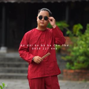 Bộ áo bà ba đỏ nam bộ - Áo bà ba lụa lẻ nam bộ - Có bộ bà ba Bigsize- may sỉ bà ba toàn quốc - May bộ bà ba theo yêu cầu
