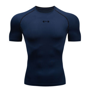Mens Running Compression T-shirt Short Sleeve Sport Tees Gym Fitness Sweatshirt Male Jogging Tracksuit Homme Athletic Shirt Tops