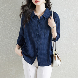 Moxueer | Elegant Loose Shirt for Middle-aged Moms 3/4 Sleeve