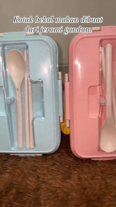 Kotak Tempat Makan / Lunch Box / Bento Set Jerami Lunch Box With Free Sendok /Jerami Gandum