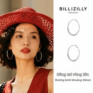 BILLI ZILLY | Bông Tai Hoa Tai Bạc Sang Trọng Kích Thước Lớn