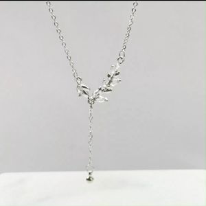 Exquisite Compact Leaves Lariat Necklace - Fesoles Garden