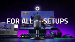 Razer Seiren Mini Microphone - Compact Condenser Mic for Gaming/Streaming with High-Quality Sound and Heavy-Duty Stand