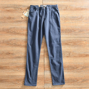 Nordic Fashion Mens Straight Leg Casual Pants Breathable Elastic Fiber Pure Color Slim Fit Summer Spring Versatile Trousers