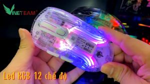 Chuột không dây XUNFOX XYH20/XYH52/XYH10 3 chế độ kết nối thiết kế trong suốt với đèn led RGB 16.8 triệu màu cực đẹp