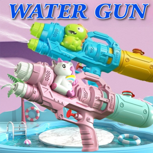 Water Toy Double Nozzle Water Gun Cartoon Pull-out Kids Beach Swimming Pool Toy Water Fight Shooter