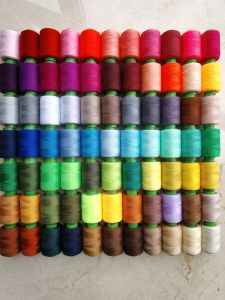 Champagne Apricot Hand Sewing Machine Thread & Chocolate Fine Repair Small Tower