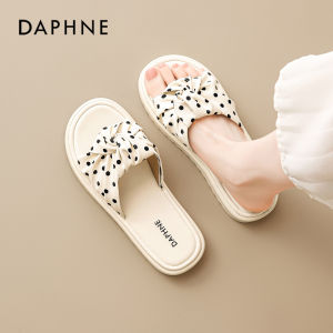 Daphne | Black Polka Dot Womens Flat Sandals