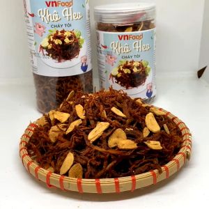 1KG Khô Heo Cháy Tỏi – Heo Xé Sợi Giòn Dai Đậm Vị Tỏi Phi VNFOOD