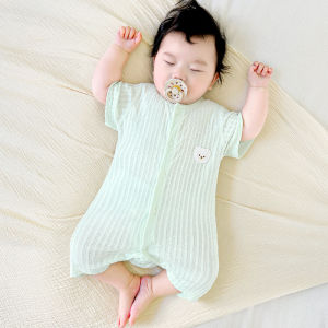 Baby Summer Jumpsuit Newborn Thin Short Sleeve Pure Cotton Summer Dress Romper Boys and Girls Pajamas Baby Clothes