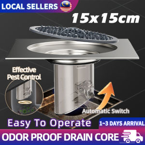 304 Stainless Steel Floor Drain Deodorant Filter Bathroom Floor Stainless Steel Drain Cover Square Anti Odor Floor Trap Drain