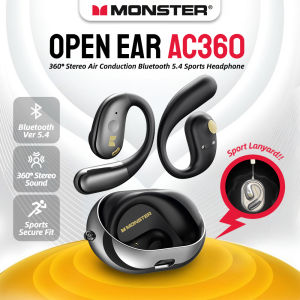 Monster | Monster Open Ear AC360 Air Conduction Headphone Bluetooth 5.4 Ture Wireless Earphones 360° Stereo OWS Wireless Sports Headset