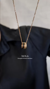 HB Jewelry NOLA Rose Gold Geometric Barrel Pendant Chain Necklace for Women Non Tarnish Hypoallergenic Non Fading Elegant Minimalist Everyday Wear Fashion Jewelry Lightweight Necklace