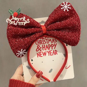 2026 Kids Headband Christmas Cosplay Cartoon Elk Snowflake Bow Hairband Birthday Party Headwear Halloween Gifts Hair Accessories