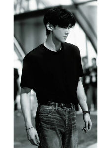 White Jingting Mens Short Sleeve T-Shirt Shoulder Line Fit round Neck Casual Summer Fashion Polyester Fiber Teenagers Choice