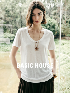 Basic House | White Light Ice Silk T-Shirt for Summer