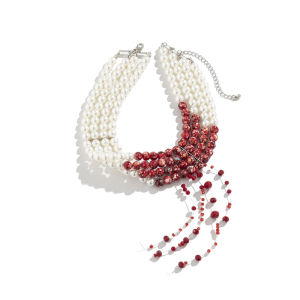 Dây Chuyền Ngọc Trai Giả Nhiều Lớp Cho Phụ Nữ Thời Trang Biểu Diễn Sân Khấu Halloween Trang Sức Phụ Kiện Phong Cách Châu Âu Mới Ra Mắt