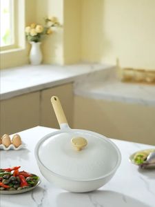 30cm Chui Da Huang Titanium Non-Stick Wok Frying Pan Even Heat Oil-Saving Induction & Gas Compatible
