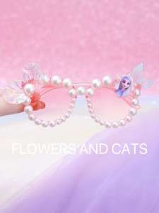 Princess Style Sunglasses Pink Childrens Performance Party Mermaid Sunscreen Girls Eyewear Cute Floral And Cat Brand