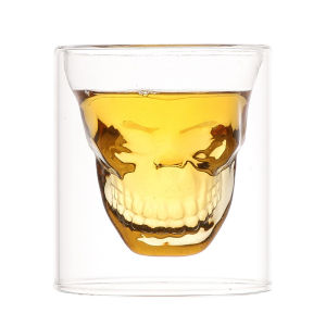 Suomi 25ml Special Skull Shape Wine Glass Water Cup Mug Creative Double Layer Transparent Glass